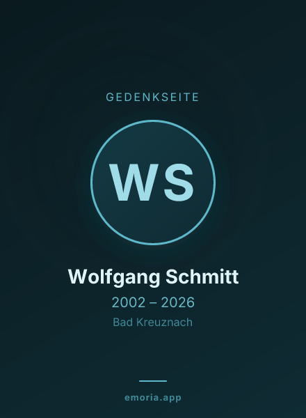 Gedenkportrait von Wolfgang Schmitt