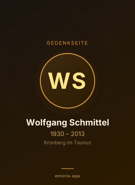 Gedenkportrait von Wolfgang Schmittel