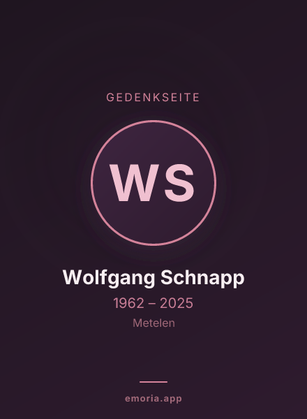 Gedenkportrait von Wolfgang Schnapp