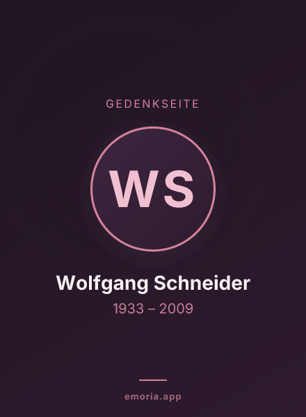 Gedenkportrait von Wolfgang Schneider
