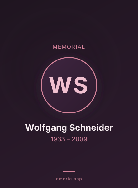 Memorial portrait of Wolfgang Schneider