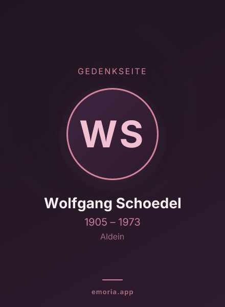 Gedenkportrait von Wolfgang Schoedel