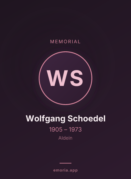 Memorial portrait of Wolfgang Schoedel