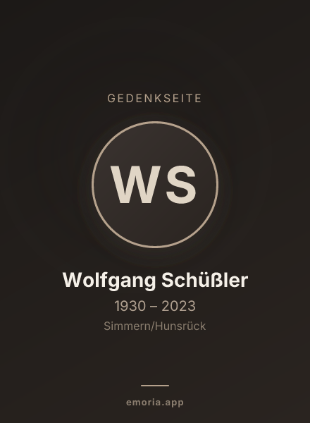 Gedenkportrait von Wolfgang Schüßler