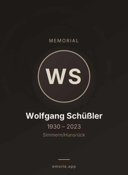 Memorial portrait of Wolfgang Schüßler