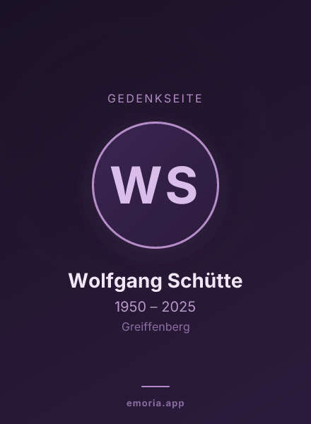 Gedenkportrait von Wolfgang Schütte