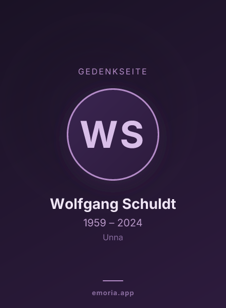 Gedenkportrait von Wolfgang Schuldt