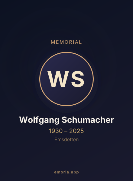 Memorial portrait of Wolfgang Schumacher