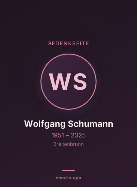 Gedenkportrait von Wolfgang Schumann