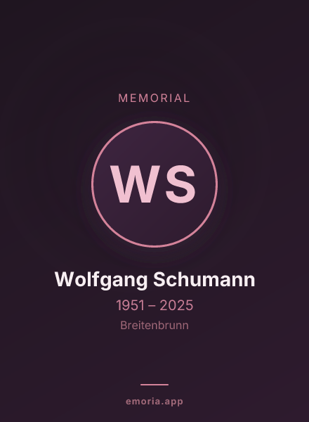 Memorial portrait of Wolfgang Schumann