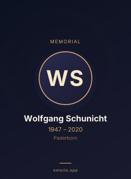 Memorial portrait of Wolfgang Schunicht