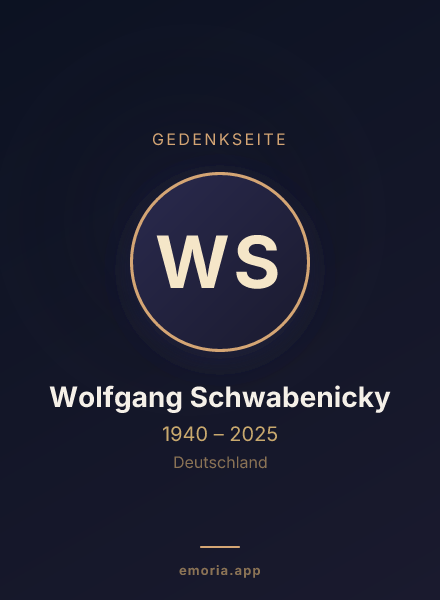 Gedenkportrait von Wolfgang Schwabenicky
