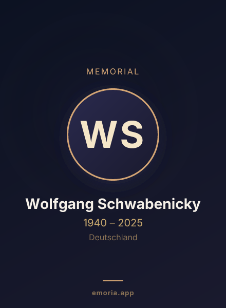 Memorial portrait of Wolfgang Schwabenicky