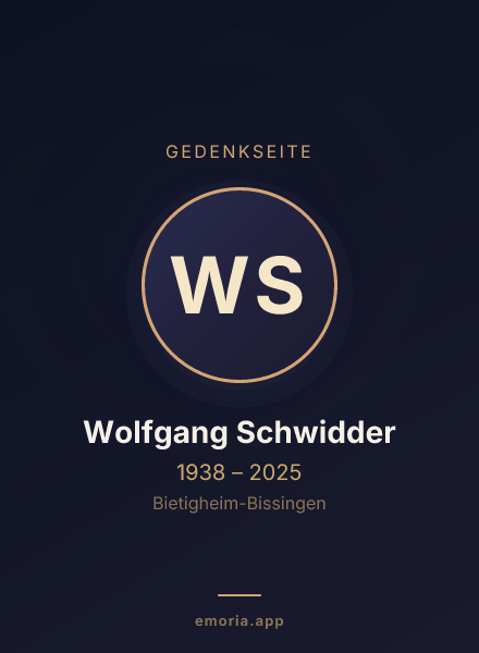 Gedenkportrait von Wolfgang Schwidder