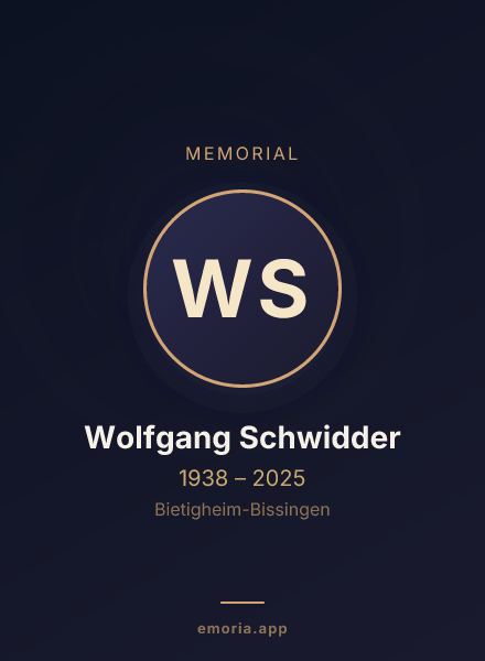 Memorial portrait of Wolfgang Schwidder