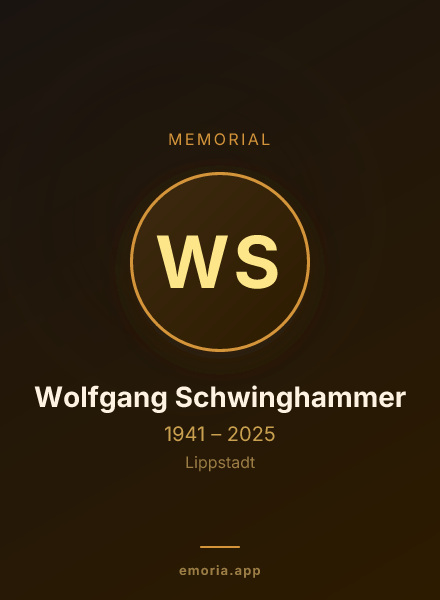 Memorial portrait of Wolfgang Schwinghammer