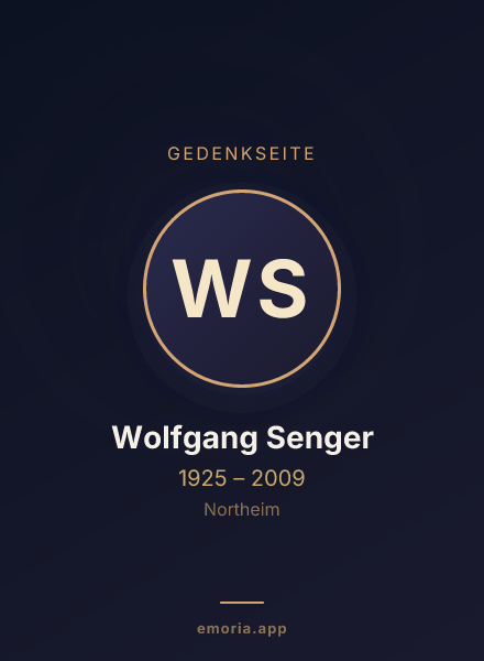 Gedenkportrait von Wolfgang Senger