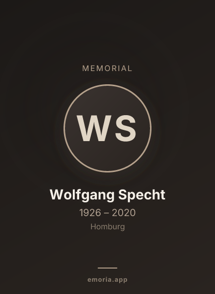 Memorial portrait of Wolfgang Specht