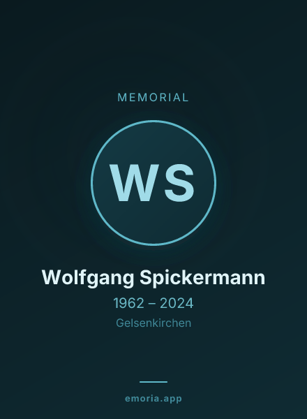 Memorial portrait of Wolfgang Spickermann