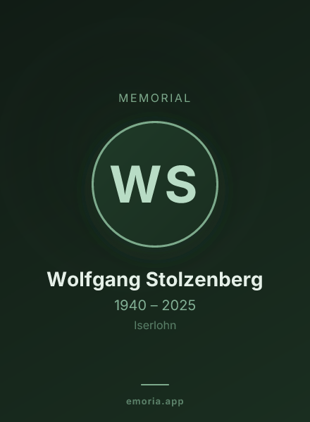 Memorial portrait of Wolfgang Stolzenberg