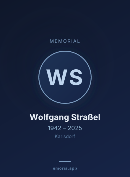 Memorial portrait of Wolfgang Straßel