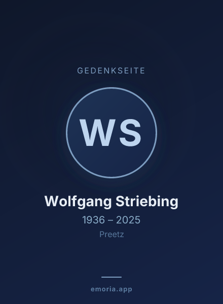 Gedenkportrait von Wolfgang Striebing