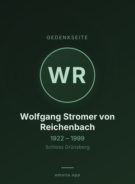 Gedenkportrait von Wolfgang Stromer von Reichenbach