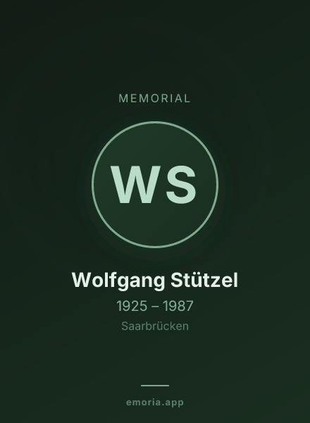 Memorial portrait of Wolfgang Stützel