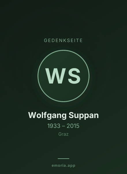 Gedenkportrait von Wolfgang Suppan