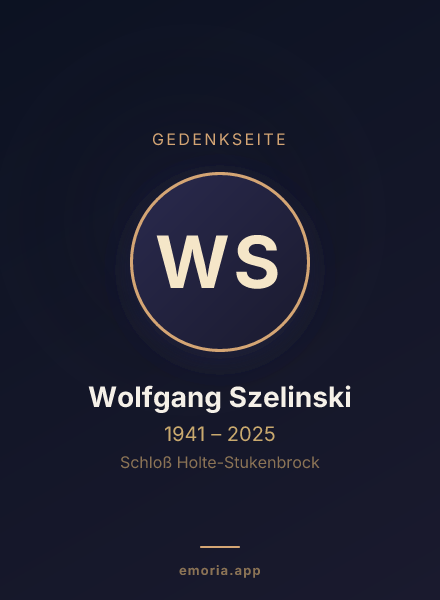 Gedenkportrait von Wolfgang Szelinski