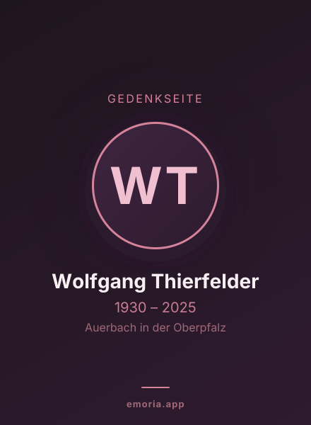 Gedenkportrait von Wolfgang Thierfelder