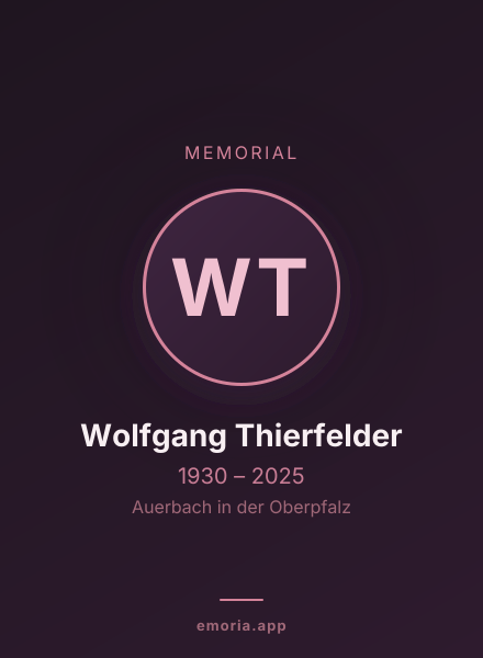 Memorial portrait of Wolfgang Thierfelder