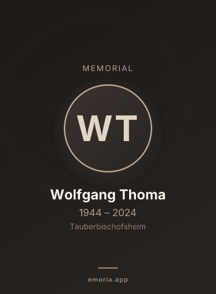 Memorial portrait of Wolfgang Thoma