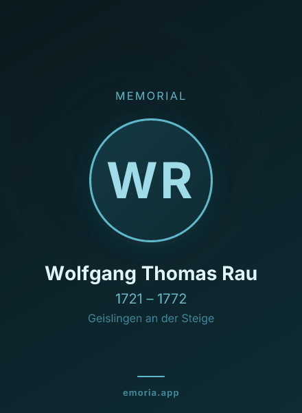 Memorial portrait of Wolfgang Thomas Rau