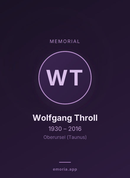 Memorial portrait of Wolfgang Throll