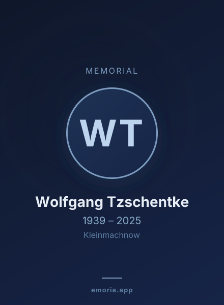 Memorial portrait of Wolfgang Tzschentke