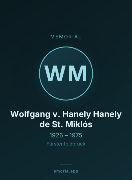 Memorial portrait of Wolfgang v. Hanely Hanely de St. Miklós