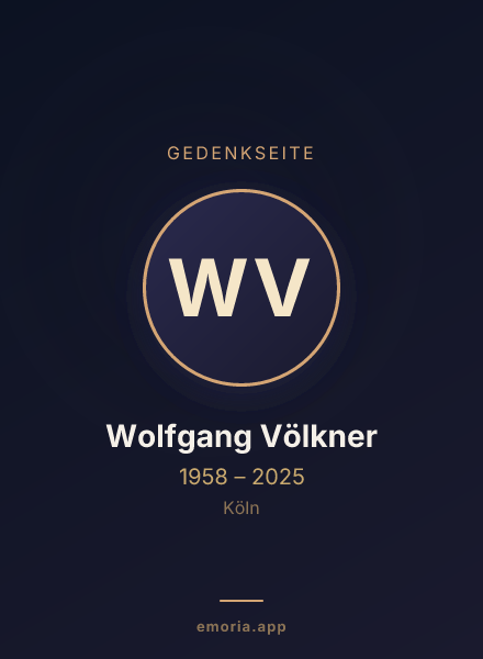 Gedenkportrait von Wolfgang Völkner