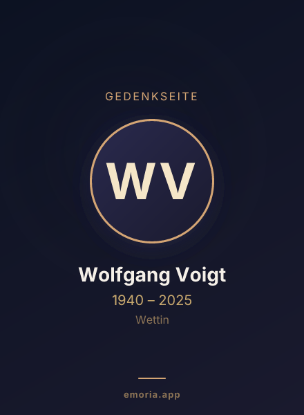 Gedenkportrait von Wolfgang Voigt