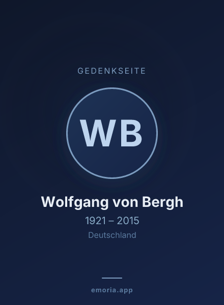 Gedenkportrait von Wolfgang von Bergh
