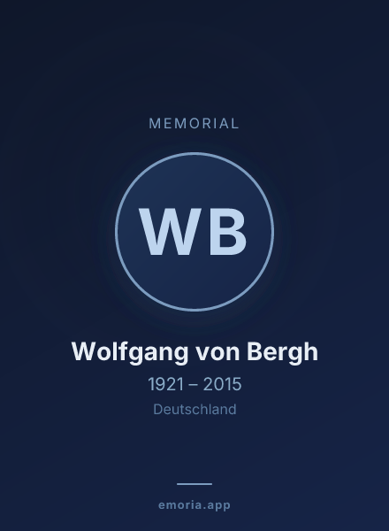 Memorial portrait of Wolfgang von Bergh