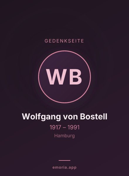Gedenkportrait von Wolfgang von Bostell