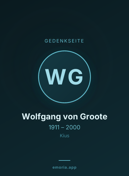 Gedenkportrait von Wolfgang von Groote