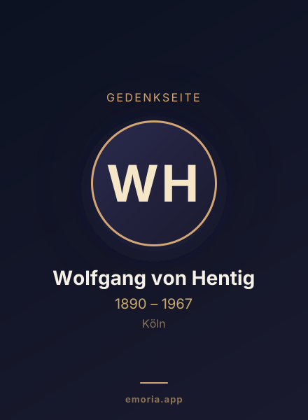 Gedenkportrait von Wolfgang von Hentig