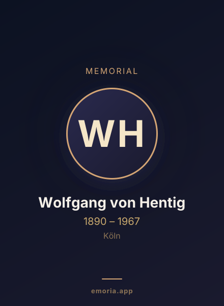 Memorial portrait of Wolfgang von Hentig