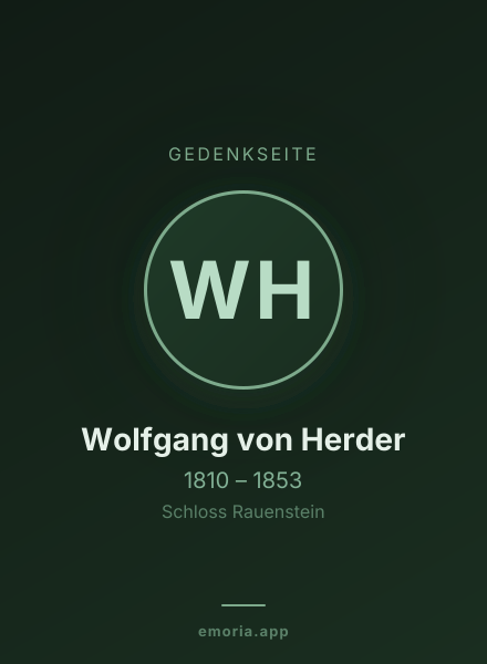 Gedenkportrait von Wolfgang von Herder