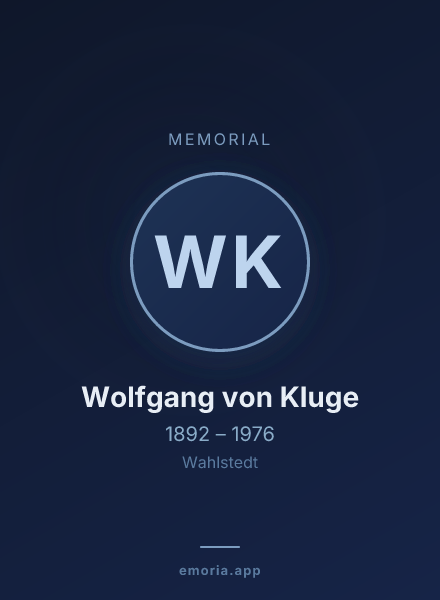 Memorial portrait of Wolfgang von Kluge