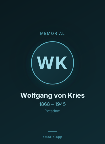 Memorial portrait of Wolfgang von Kries