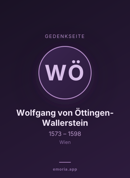 Gedenkportrait von Wolfgang von Öttingen-Wallerstein