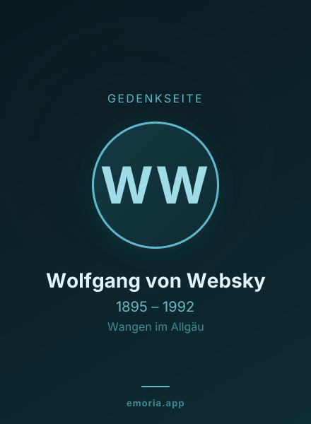 Gedenkportrait von Wolfgang von Websky